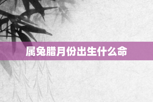 属兔腊月份出生什么命