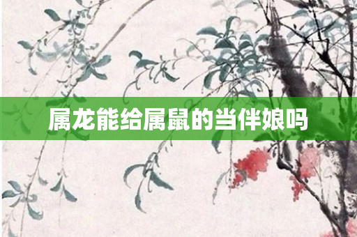 属龙能给属鼠的当伴娘吗