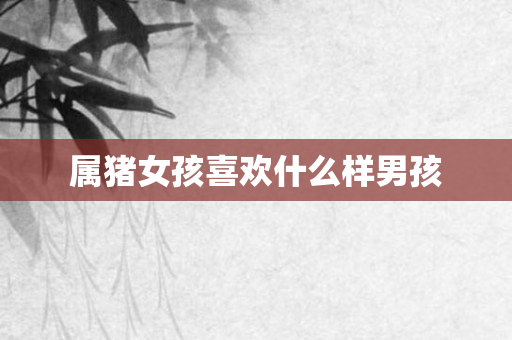 属猪女孩喜欢什么样男孩