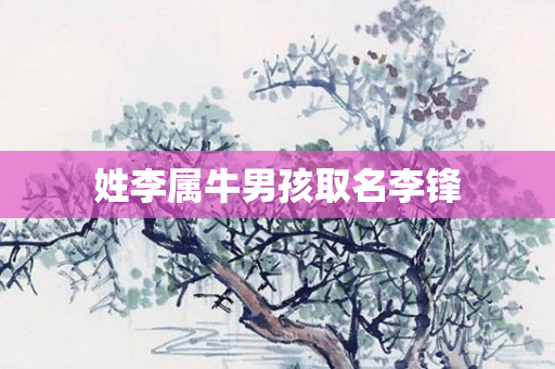 姓李属牛男孩取名李锋