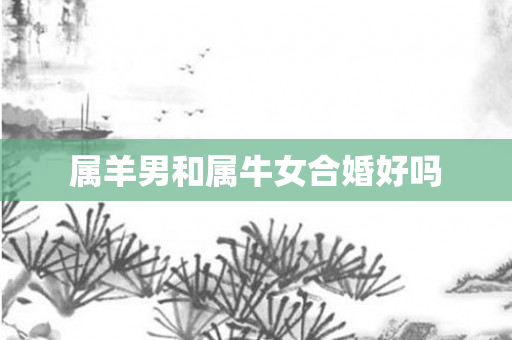 属羊男和属牛女合婚好吗
