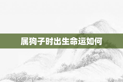 属狗子时出生命运如何