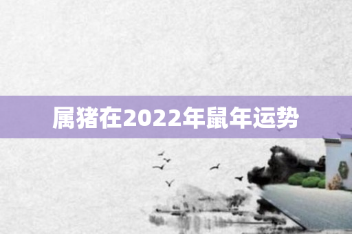 属猪在2022年鼠年运势
