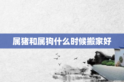 属猪和属狗什么时候搬家好