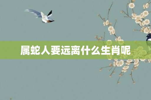 属蛇人要远离什么生肖呢