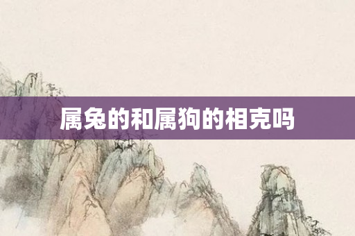 属兔的和属狗的相克吗