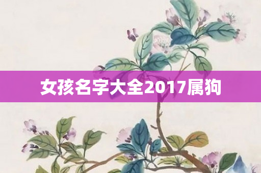 女孩名字大全2017属狗