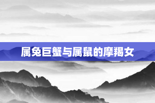 属兔巨蟹与属鼠的摩羯女