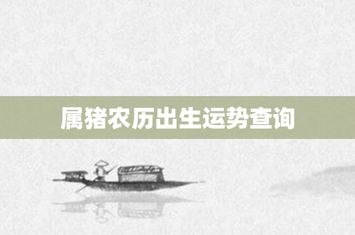属猪农历出生运势查询