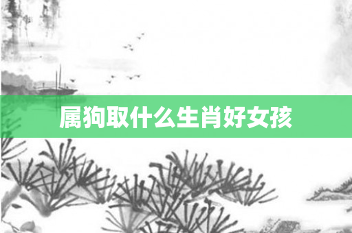 属狗取什么生肖好女孩