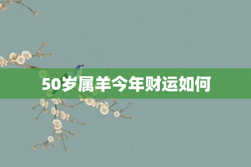 50岁属羊今年财运如何