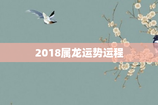 2018属龙运势运程