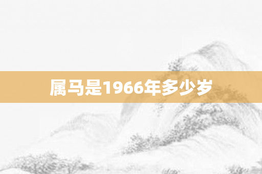 属马是1966年多少岁