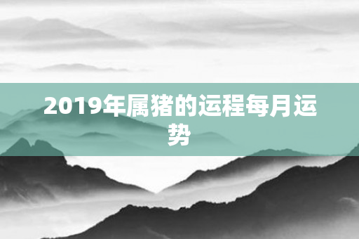 2019年属猪的运程每月运势