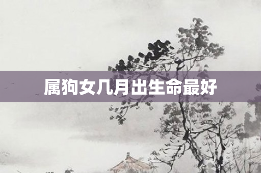 属狗女几月出生命更好