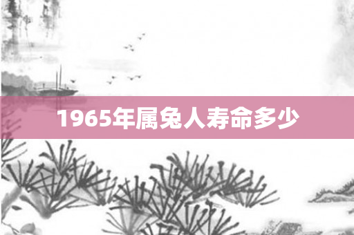 1965年属兔人寿命多少