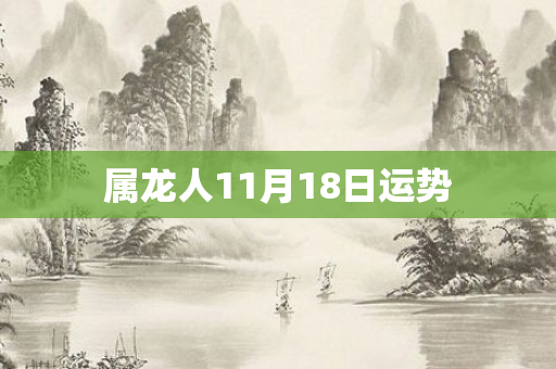 属龙人11月18日运势
