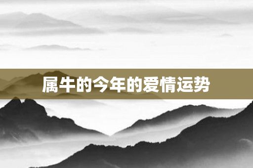 属牛的今年的爱情运势