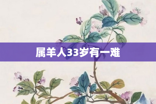 属羊人33岁有一难