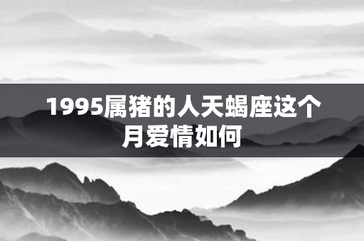 1995属猪的人天蝎座这个月爱情如何