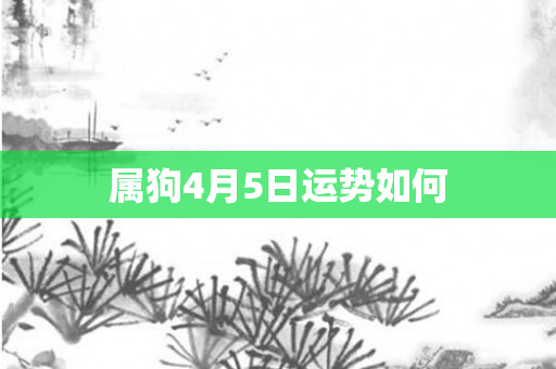 属狗4月5日运势如何