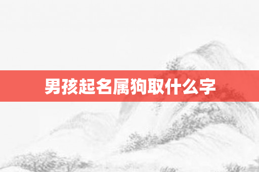 男孩起名属狗取什么字