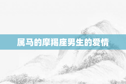 属马的摩羯座男生的爱情