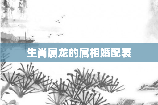 生肖属龙的属相婚配表