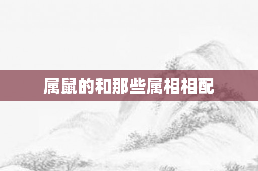 属鼠的和那些属相相配