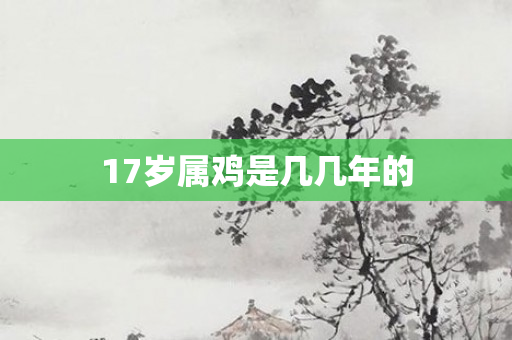 17岁属鸡是几几年的