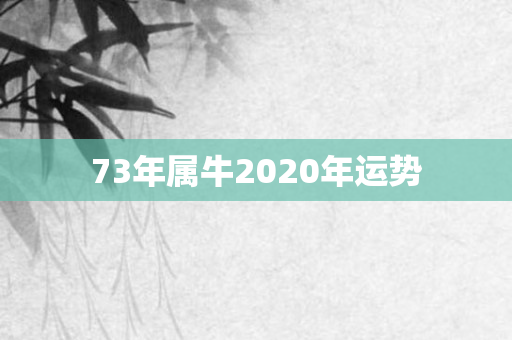 73年属牛2020年运势