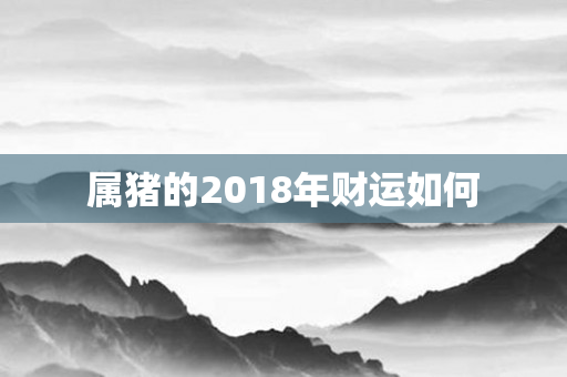 属猪的2018年财运如何
