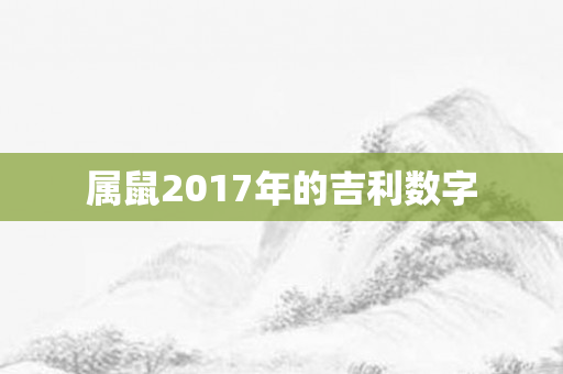 属鼠2017年的吉利数字
