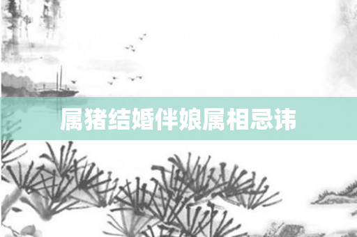属猪结婚伴娘属相忌讳