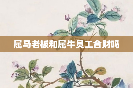属马老板和属牛员工合财吗