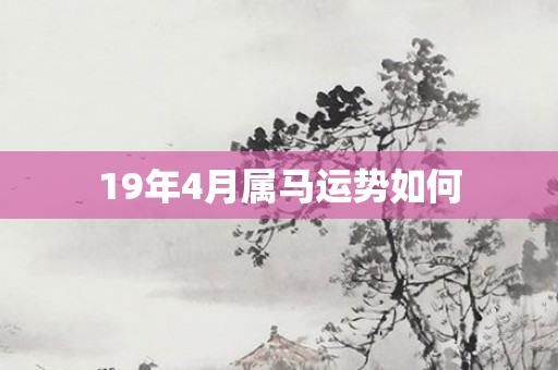 19年4月属马运势如何