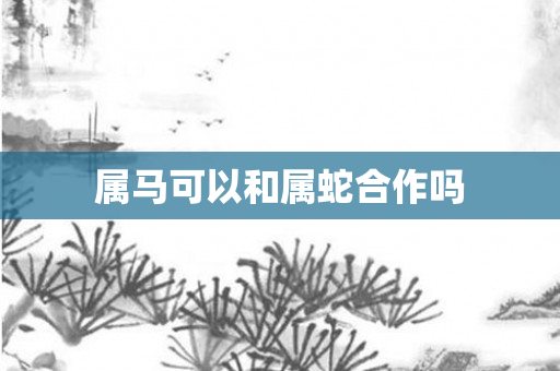 属马可以和属蛇合作吗