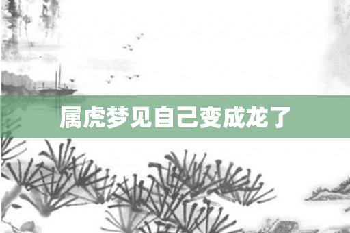 属虎梦见自己变成龙了