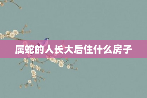 属蛇的人长大后住什么房子