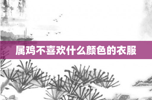 属鸡不喜欢什么颜色的衣服