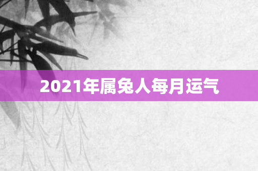 2021年属兔人每月运气