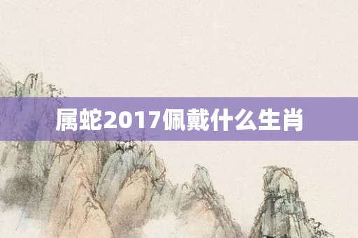 属蛇2017佩戴什么生肖