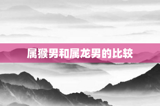 属猴男和属龙男的比较