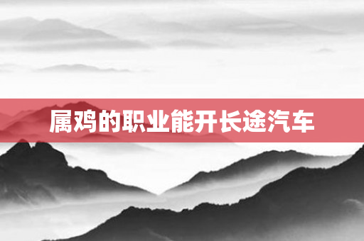 属鸡的职业能开长途汽车