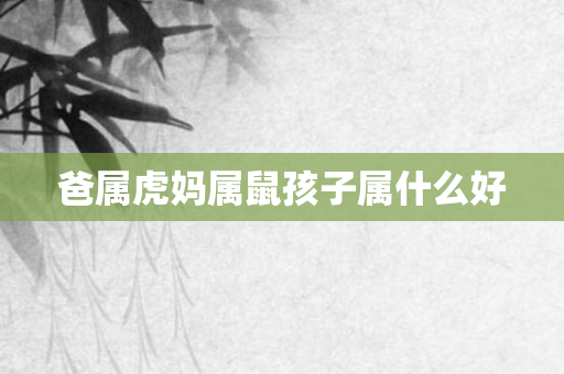 爸属虎妈属鼠孩子属什么好