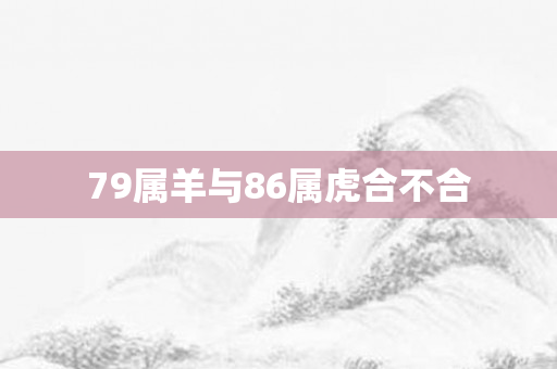 79属羊与86属虎合不合