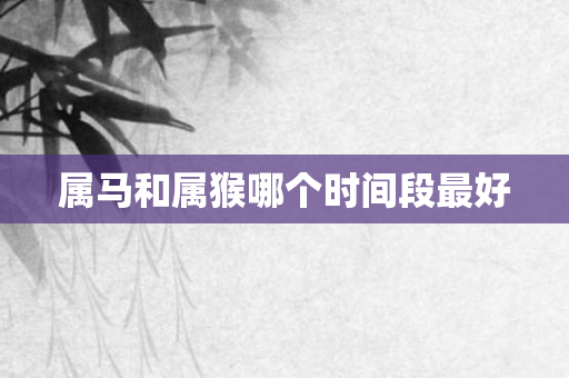 属马和属猴哪个时间段更好