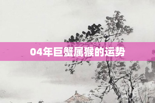 04年巨蟹属猴的运势