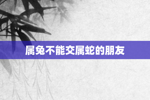 属兔不能交属蛇的朋友