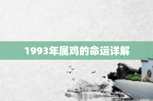 1993年属鸡的命运详解